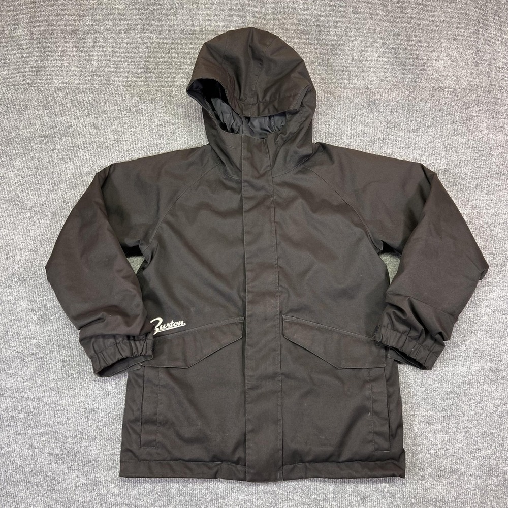 Burton Jacket Kids Large 10/12 Black Hooded Insulated Waterproof Ski Winter